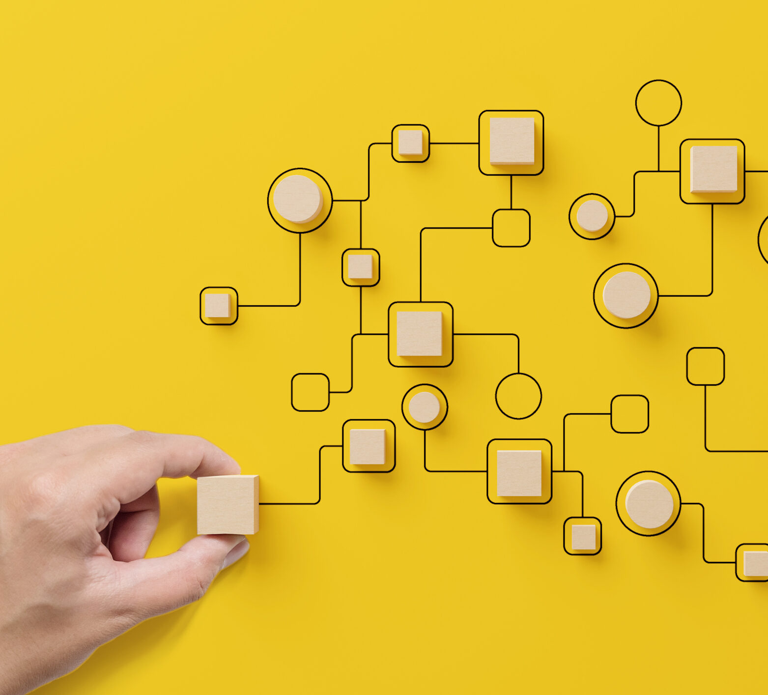 time in range work flow on a yellow background