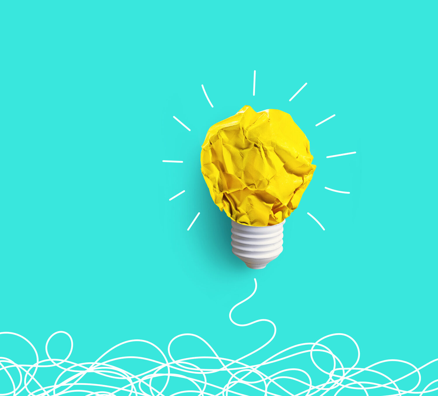 Yellow lightbulb on blue background meant to show ideas about time in range